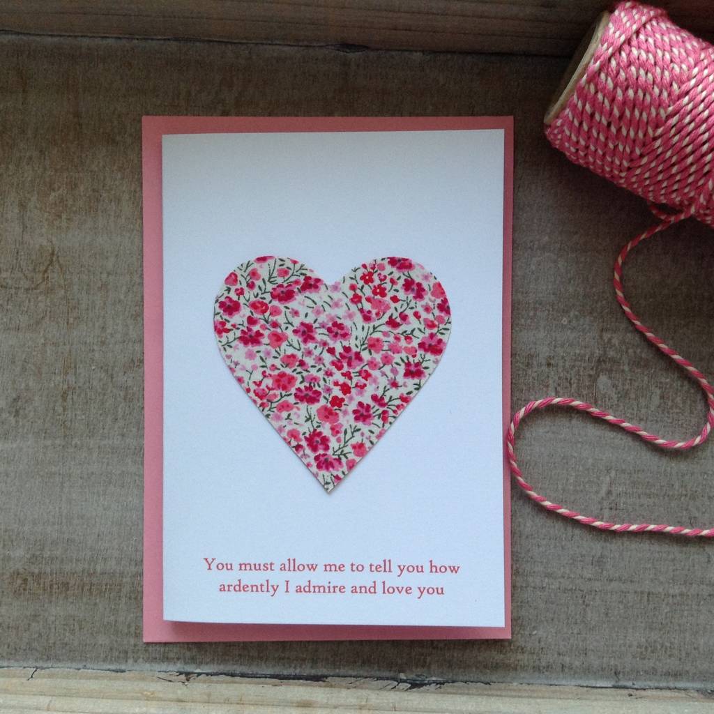 Personalised Love Heart Card By Caroline Watts Embroidery ...