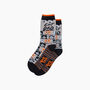 Cat Dad Combed Cotton Novelty Socks In Grey/Black, thumbnail 3 of 4