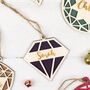 Personalised Wooden Diamond Christmas Bauble, thumbnail 1 of 4