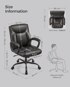 Ergonomic Office Chair With Adjustable Height And Tilt, 8 of 9