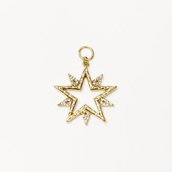 Stella Starburst Charm 12ct Gold Plated, 2 of 3
