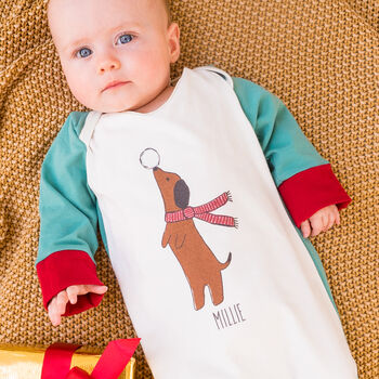 Personalised Jolly Dogs Christmas Sleepsuit, 4 of 6