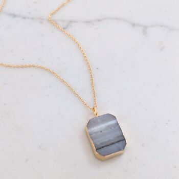 Amethyst Strata Necklace, Grey Toned Horizontal Strata, 4 of 10