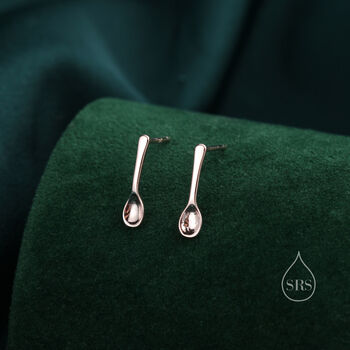 Sterling Silver Spoon Stud Earrings, 5 of 11