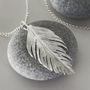 Sterling Silver Angelic Feather Necklace, thumbnail 1 of 4