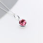 Personalised Sterling Silver October Pink Tourmaline Birthstone Necklace, thumbnail 3 of 11