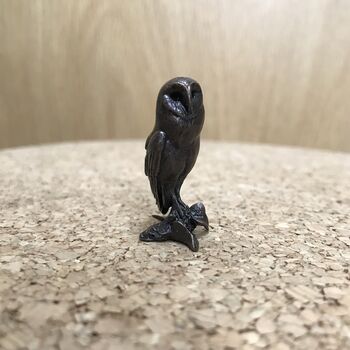 Miniature Bronze Barn Owl Sculpture 8th Anniversary, 6 of 12