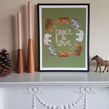 Peace And Love Illustrated Animal Print, 7 of 12
