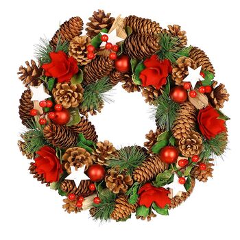 Festive Pine And Poinsettia Wreath, 2 of 7