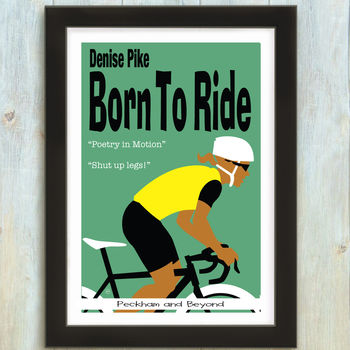 Personalised Born To Ride Cycling Print, 2 of 6