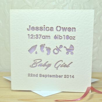 Personalised Laser Cut Baby Card, 3 of 5