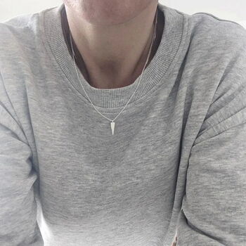 Sterling Silver Triangle Drop Necklace, 3 of 8