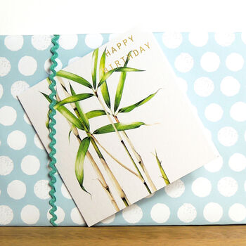 Gold Foiled Bamboo Birthday Card, 5 of 5