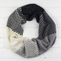 Triangle Knitted Circle Scarf In Monochrome, thumbnail 2 of 6