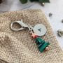 Personalised Christmas Tree Malachite Key Ring, thumbnail 7 of 7