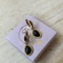 Dangle Hoop Emerald Green Earrings, thumbnail 4 of 6