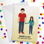 Daddy And Daughter Digital Portrait Father's Day Card, thumbnail 1 of 4