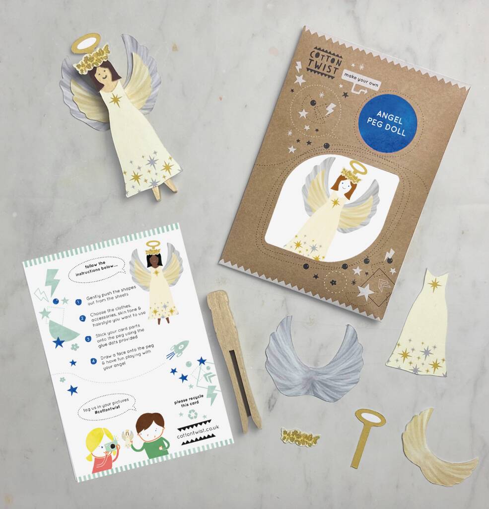 Make Your Own Angel Peg Doll Kit, 1 of 9