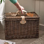 Personalised Antique Wash Wicker Chest Hamper, thumbnail 3 of 6