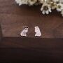 Alice In Wonderland Stud Earrings In Sterling Silver, thumbnail 5 of 11
