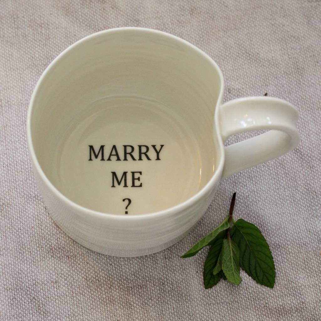 'Marry Me?' Hand Thrown Porcelain Mug, 1 of 2