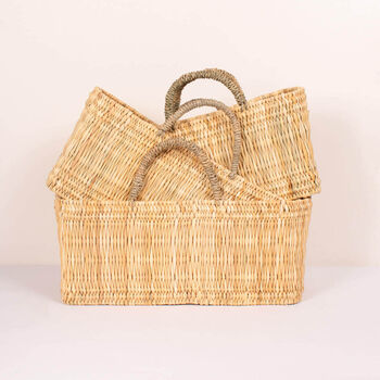 Reed Storage Baskets, Three Sizes And Sets, 3 of 6
