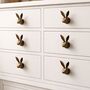 Elegant Rabbit Head Brass Drawer Knob, thumbnail 3 of 6