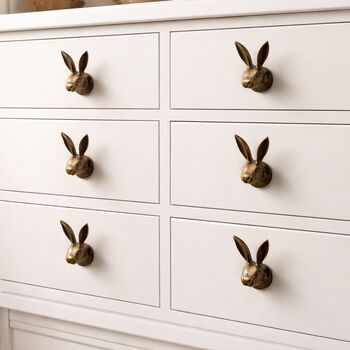 Elegant Rabbit Head Brass Drawer Knob, 3 of 6