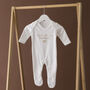 Personalised Hello World Baby Grow Hearts, thumbnail 3 of 4