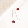 Ruby Red Pull Through Earrings, thumbnail 3 of 3
