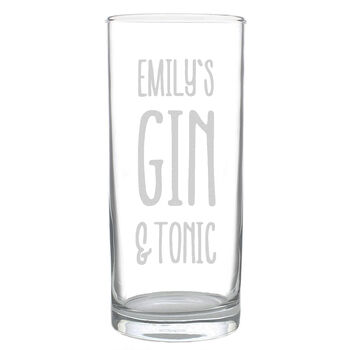 Personalised Gin And Tonic Hi Ball Glass, 2 of 4