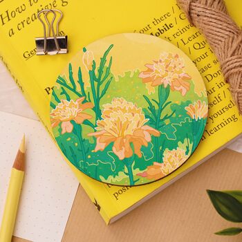 Yellow Flowers Illustration Coaster, 3 of 4