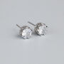 Sterling Silver White Crystal Stud Earrings, thumbnail 3 of 6