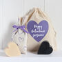 Personalised Purple Heart Organic Gift Bag Set, thumbnail 1 of 6