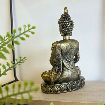 Gold Buddha Ornament, Meditating Buddha Statue, 3 of 4