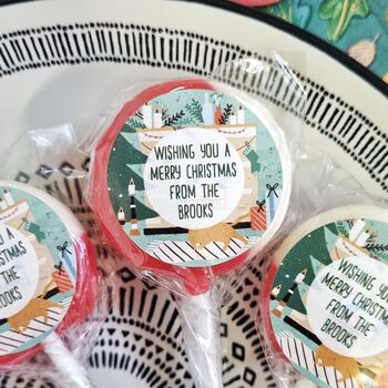 Personalised 'Merry Xmas' Fireplace Small Lollipops, 2 of 4