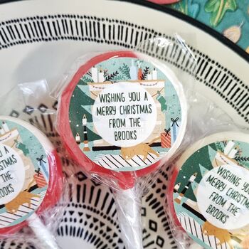 Personalised 'Merry Xmas' Fireplace Small Lollipops, 2 of 5