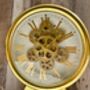 Gold Distressed Moving Gears Mantel Clock Roman Numeral, thumbnail 2 of 8