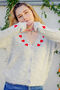 Grey Heart Embroidered Cardigan, thumbnail 1 of 7