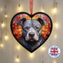 Staffordshire Bull Terrier Stained Glass Effect Heart Suncatcher, thumbnail 6 of 7