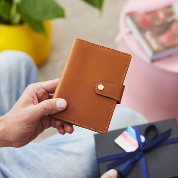 Personalised Leather Passport Travel Holder With Hot Stamped Initials And/Or Engraved Message, 3 of 7