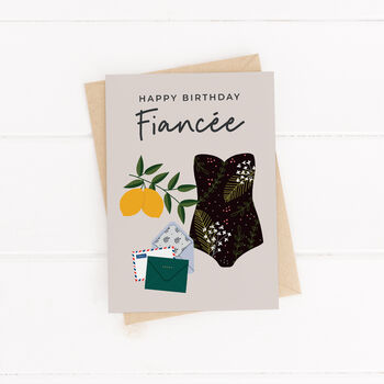 Fiancée Birthday Card With Illustrated Fashion Accessories, 2 of 4