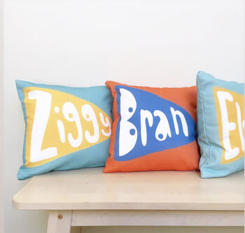 Personalised Name Pennant Flag Cushion, 3 of 10