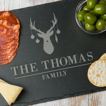 Personalised Christmas Slate Cheese Board, 3 of 6