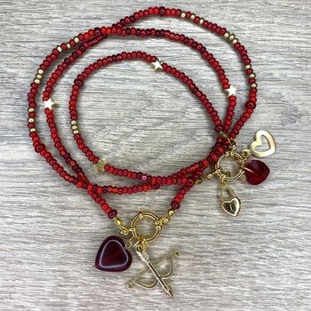 Red And Gold Clasp Charm Bracelet, 4 of 11