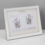 Twin Baby Gift | Silverplated Twin Handprint Frame, thumbnail 1 of 3