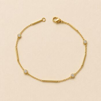 Solid Gold Handmade Gold Bar And Diamond Necklace, 3 of 5