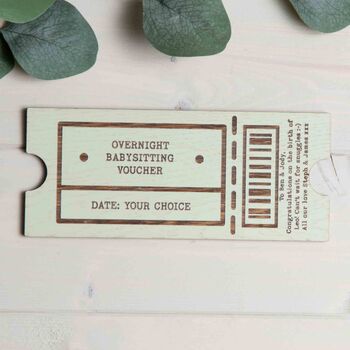 Personalised Wooden Gift Voucher Ticket, 2 of 8