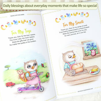 Personalised Baby Christening Gift Book Of Blessings, 3 of 12