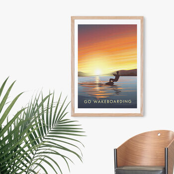 Go Wakeboarding Travel Poster Art Print, 4 of 8